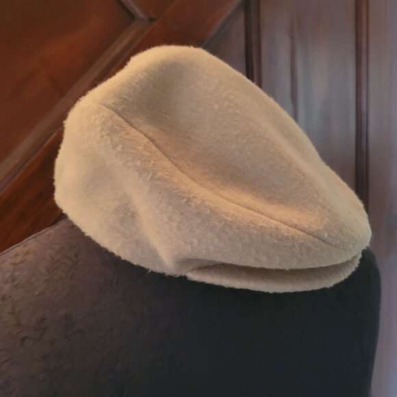 Vintage Beige Wool Flat Cap Large - Picture 3 of 5